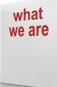 What we are